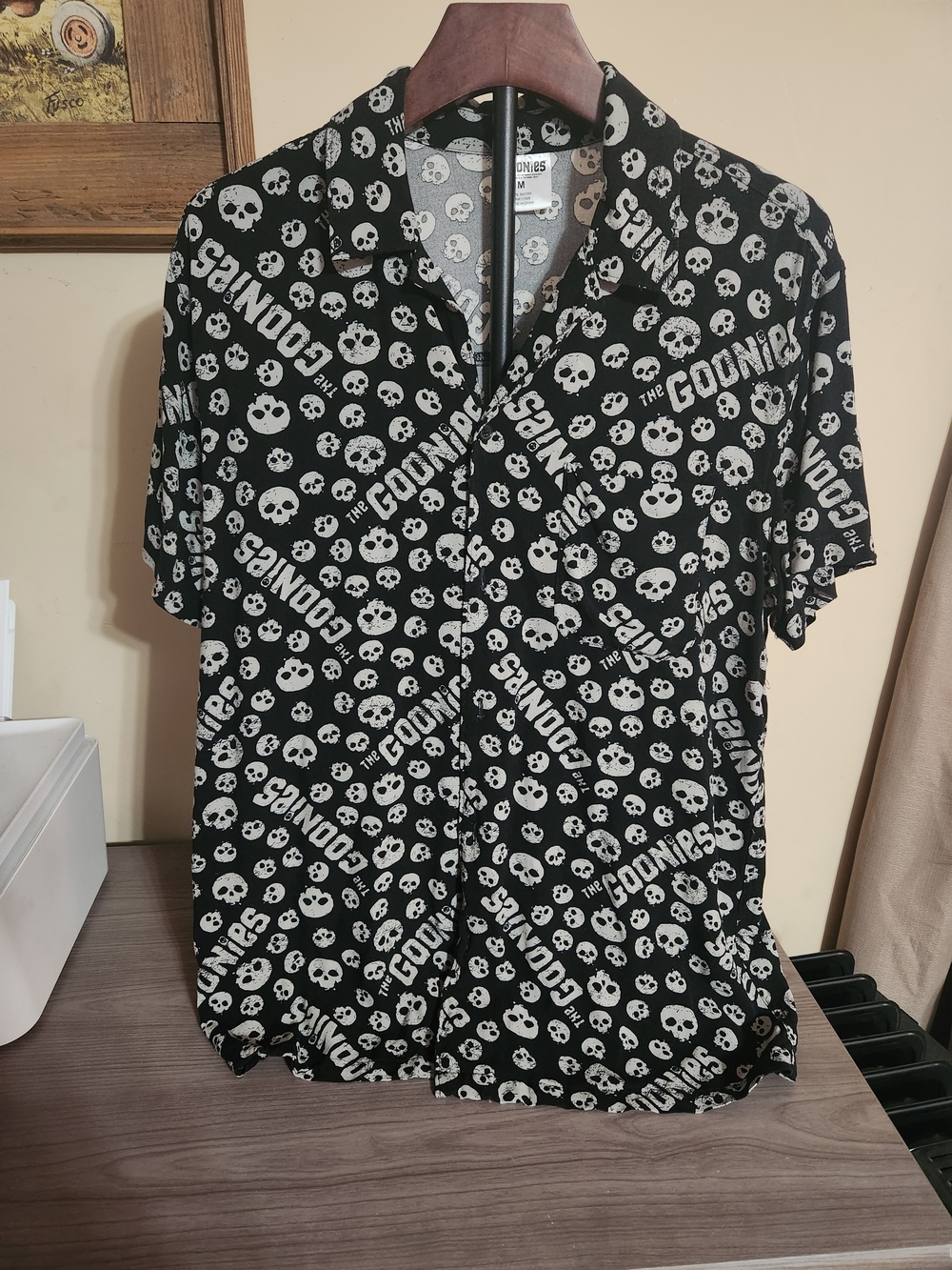 Black Skull Print Short Sleeve Shirt